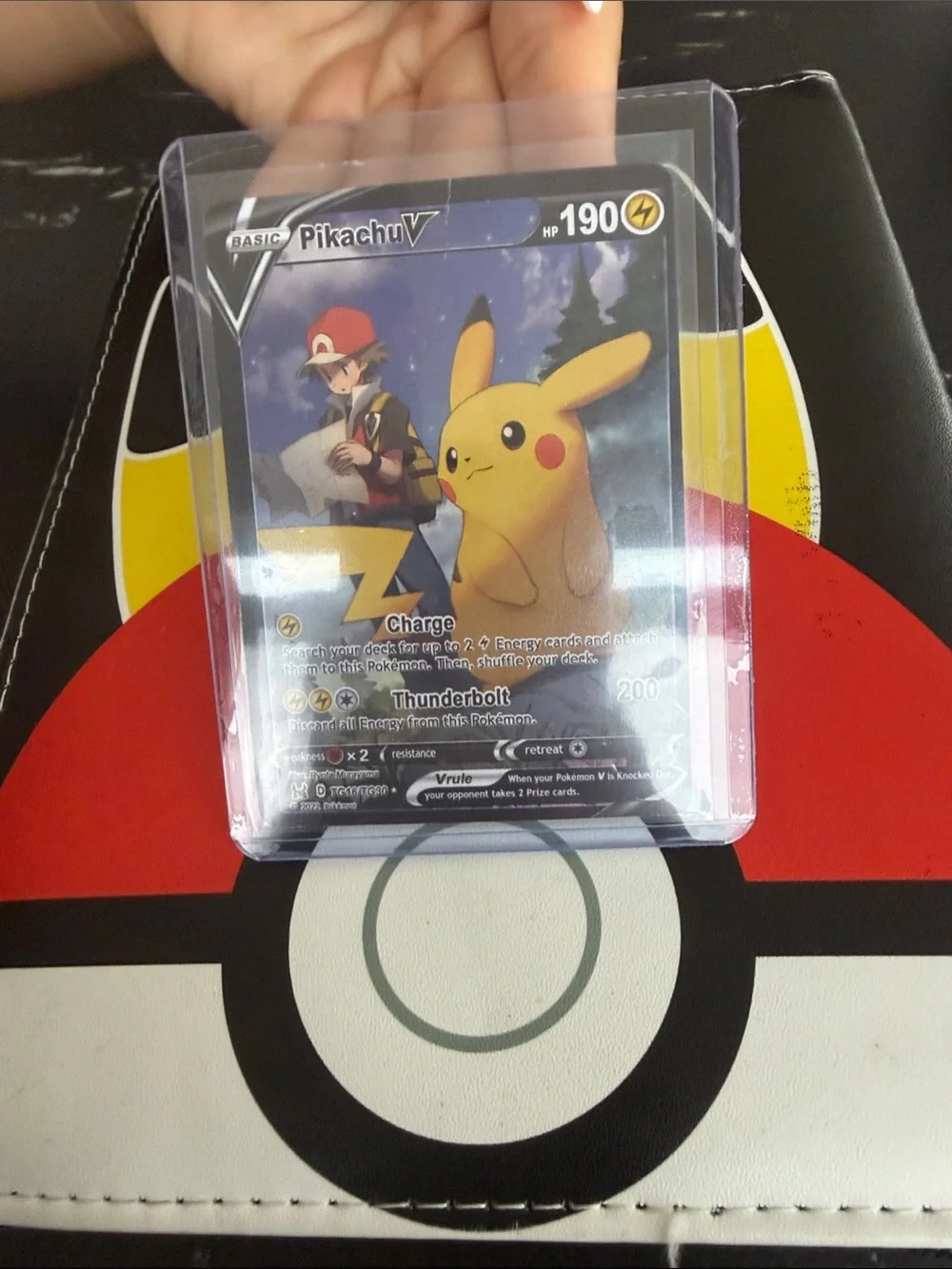 Pokemon Pikachu V Card with Yellow Character Art